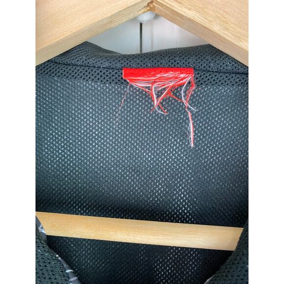 Nike Women's M Black White Gray Geometric Full Zip Hooded Windbreaker Jacket - Picture 5 of 10